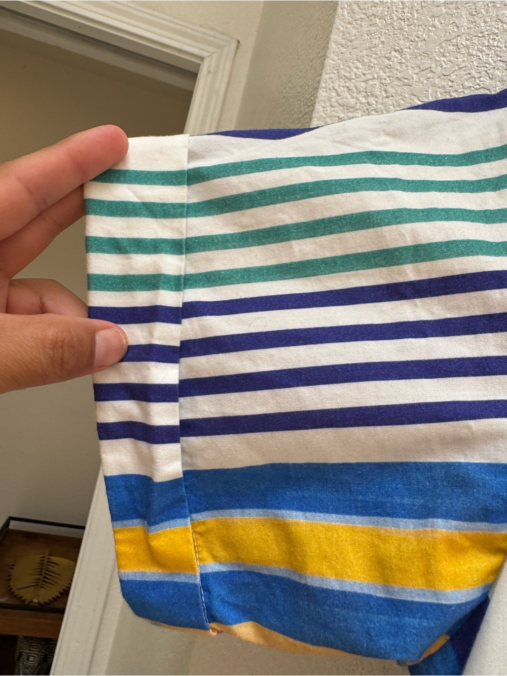 Delicatez Striped Button-Front Mini Dress in Multi-Color 100% Cotton Size L - Picture 4 of 10